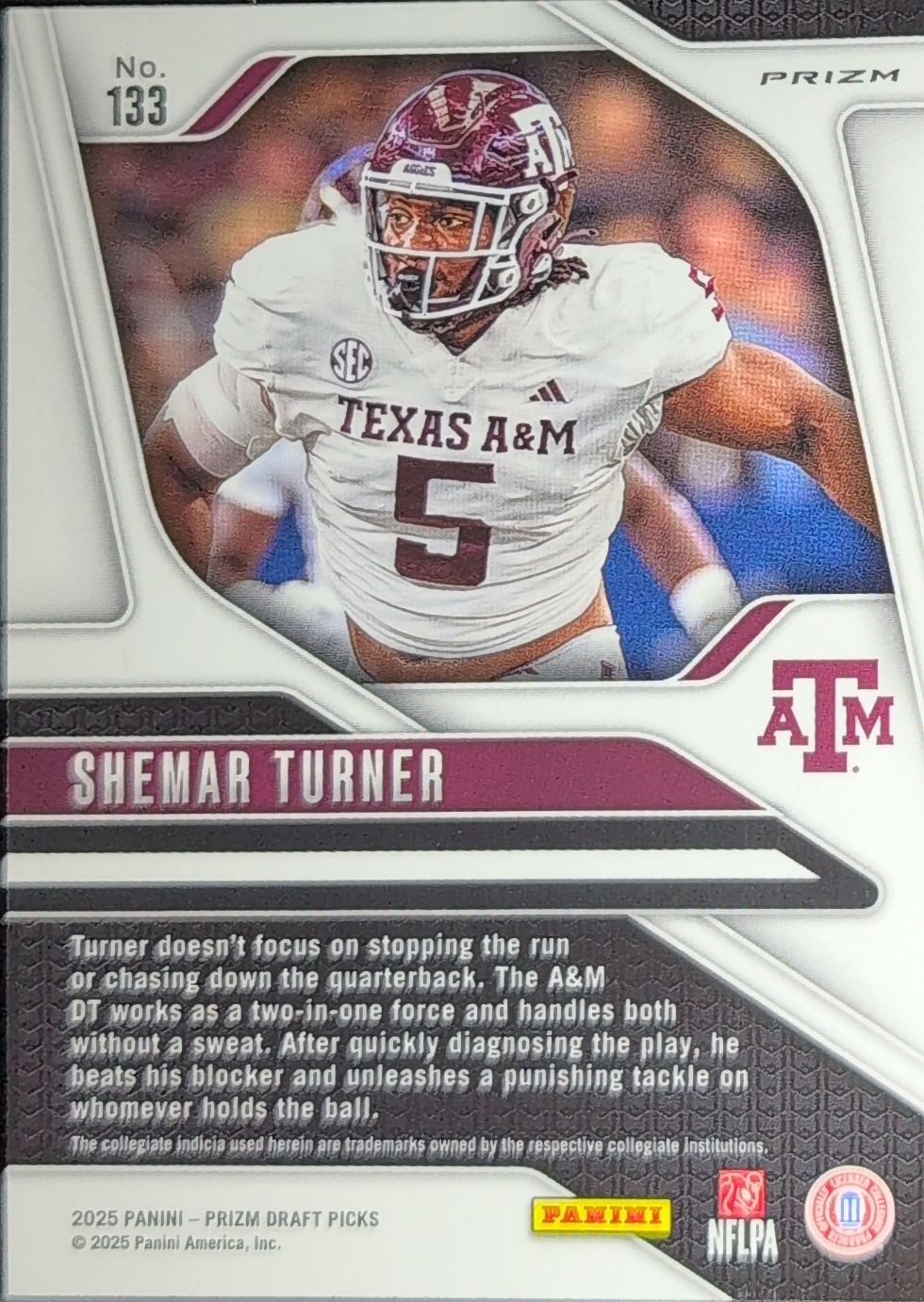 Shemar Turner 2025 Prizm Draft Picks #133 Red Ice Texas A&M Aggies