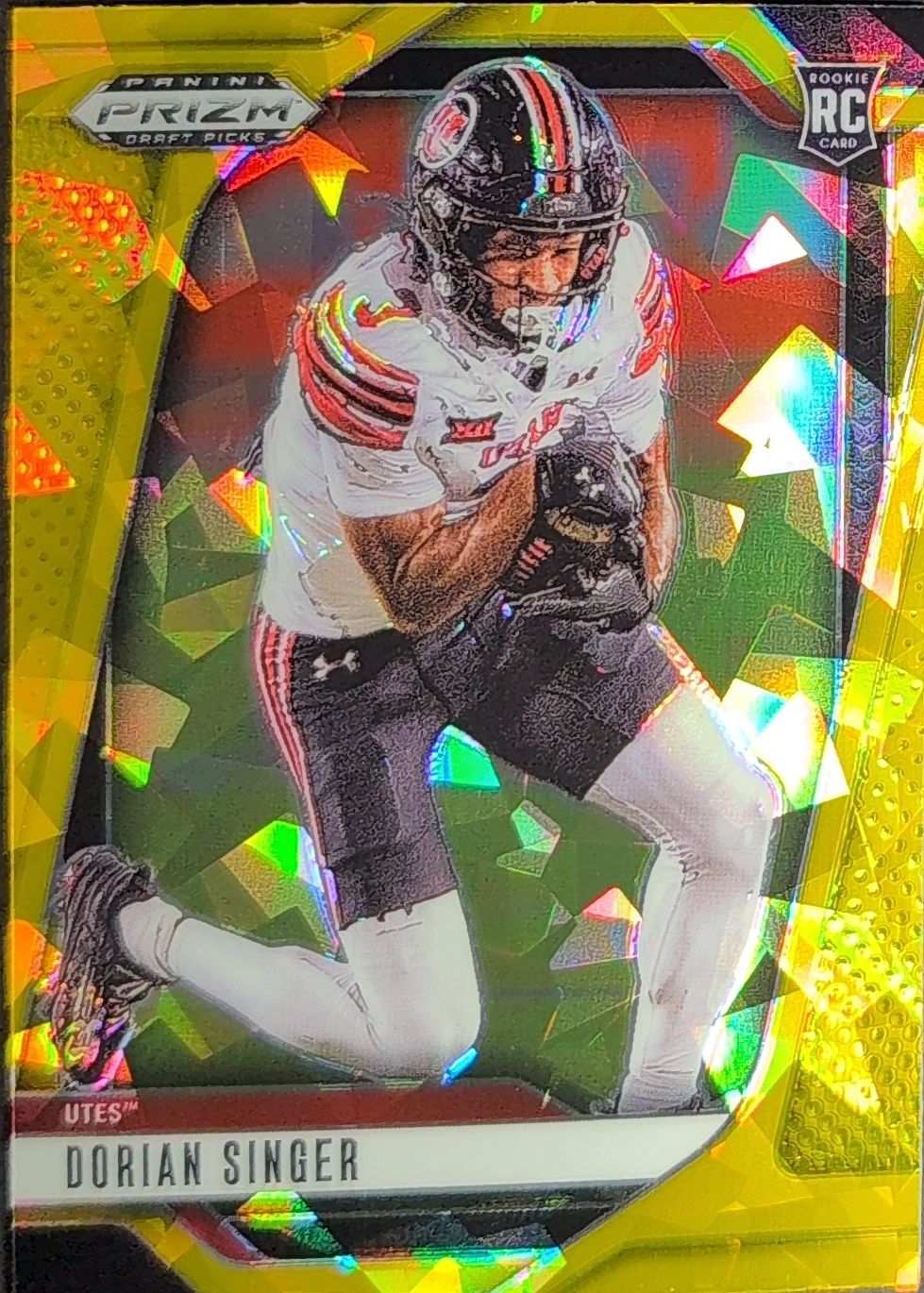 2025 Panini Prizm Draft Picks Dorian Singer #168 Prizms Gold Ice Utah Utes front