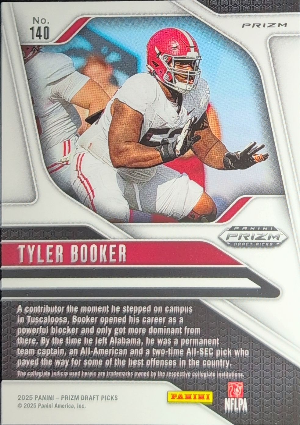 2025 Panini Prizm Draft Picks Tyler Booker #140 Prizms Gold Ice Alabama Crimson Tide back