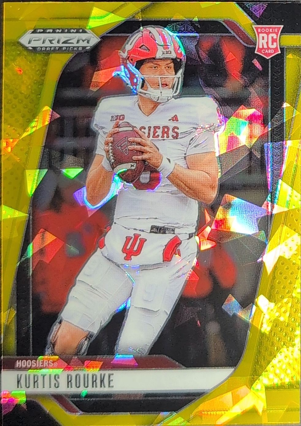 2025 Panini Prizm Draft Picks Kurtis Rourke #37 Prizms Gold Ice Indiana Hoosiers front
