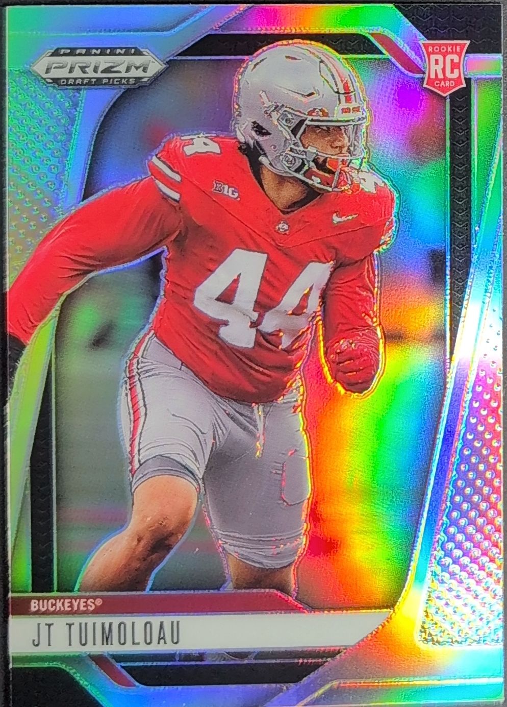 2025 Panini Prizm Draft Picks JT Tuimoloau #81 Prizms Silver Ohio State Buckeyes front