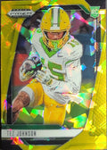 2025 Panini Prizm Draft Picks Tez Johnson #101 Prizms Gold Ice Oregon Ducks front