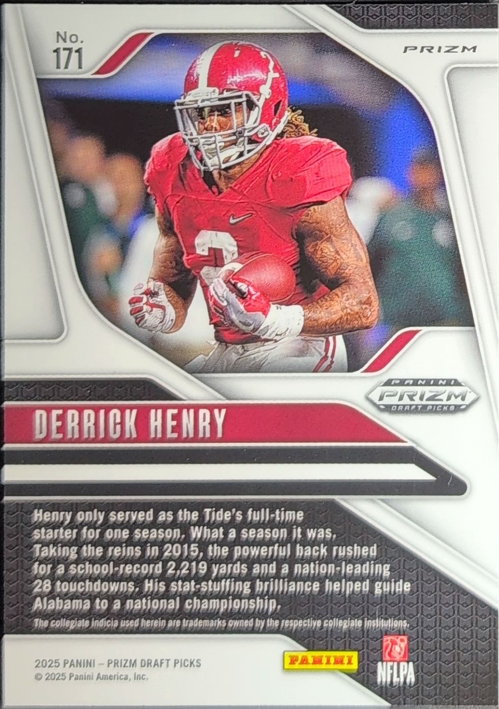 Derrick Henry 2025 Prizm Draft Picks #171 Gold Ice Alabama Crimson Tide