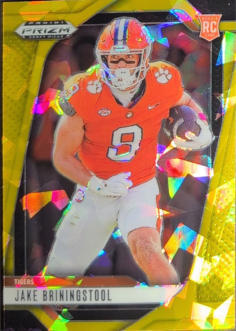 Jake Briningstool 2025 Prizm Draft Picks #18 Gold Ice Clemson Tigers