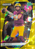 Sam Leavitt 2025 Prizm Draft Picks #6 Gold Ice Arizona State Sun Devils