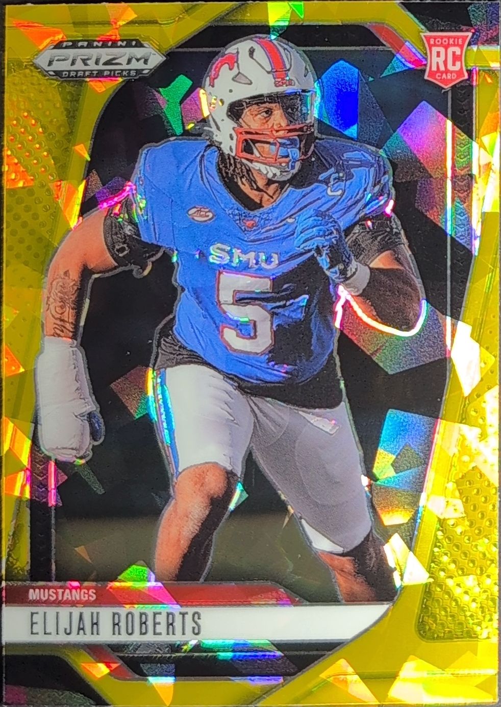 Elijah Roberts 2025 Panini Prizm Draft Picks #109 Prizms Gold Ice SMU Mustangs