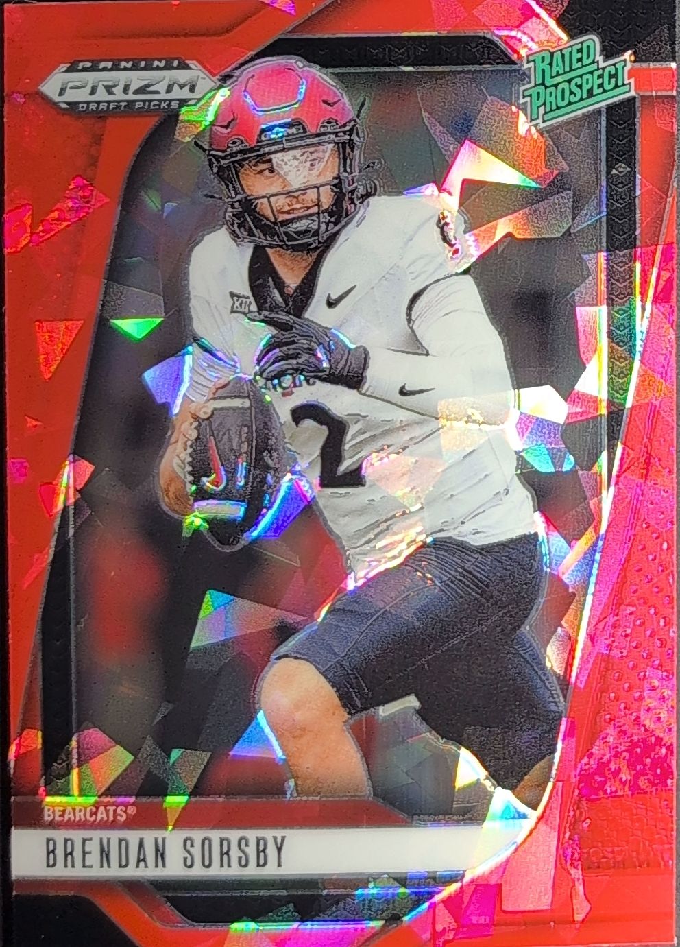 2025 Panini Prizm Draft Picks Brendan Sorsby #152 Prizms Red Ice Cincinnati Bearcats front