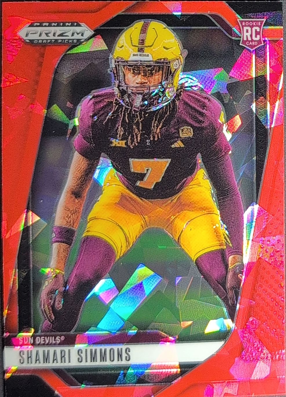 2025 Panini Prizm Draft Picks Shamari Simmons #11 Prizms Red Ice Arizona State Sun Devils front