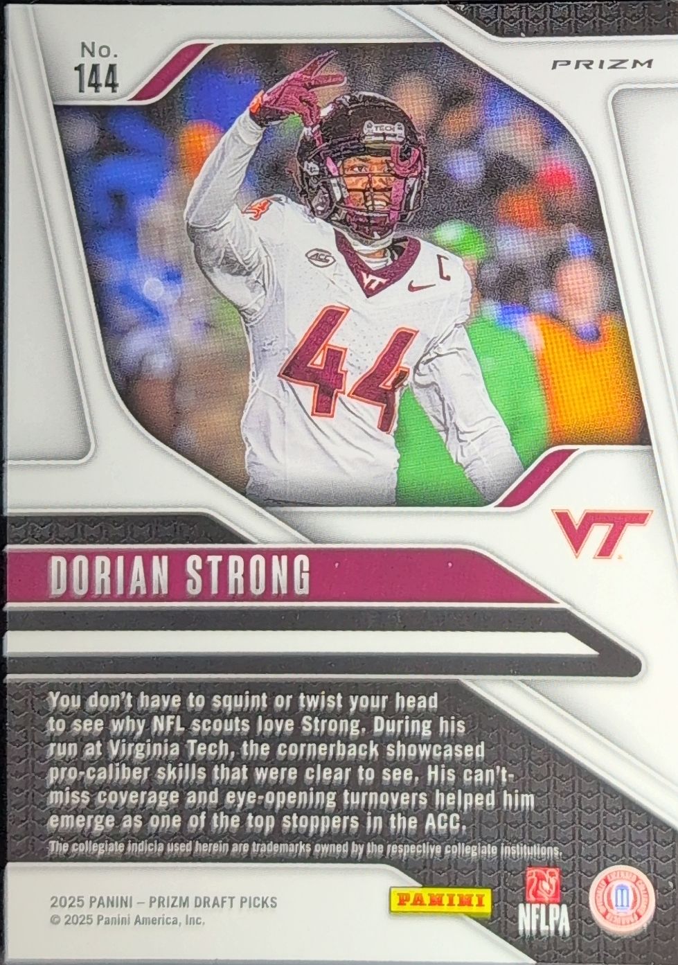 Dorian Strong 2025 Panini Prizm Draft Picks #144 Red Ice Virginia Tech Hokies