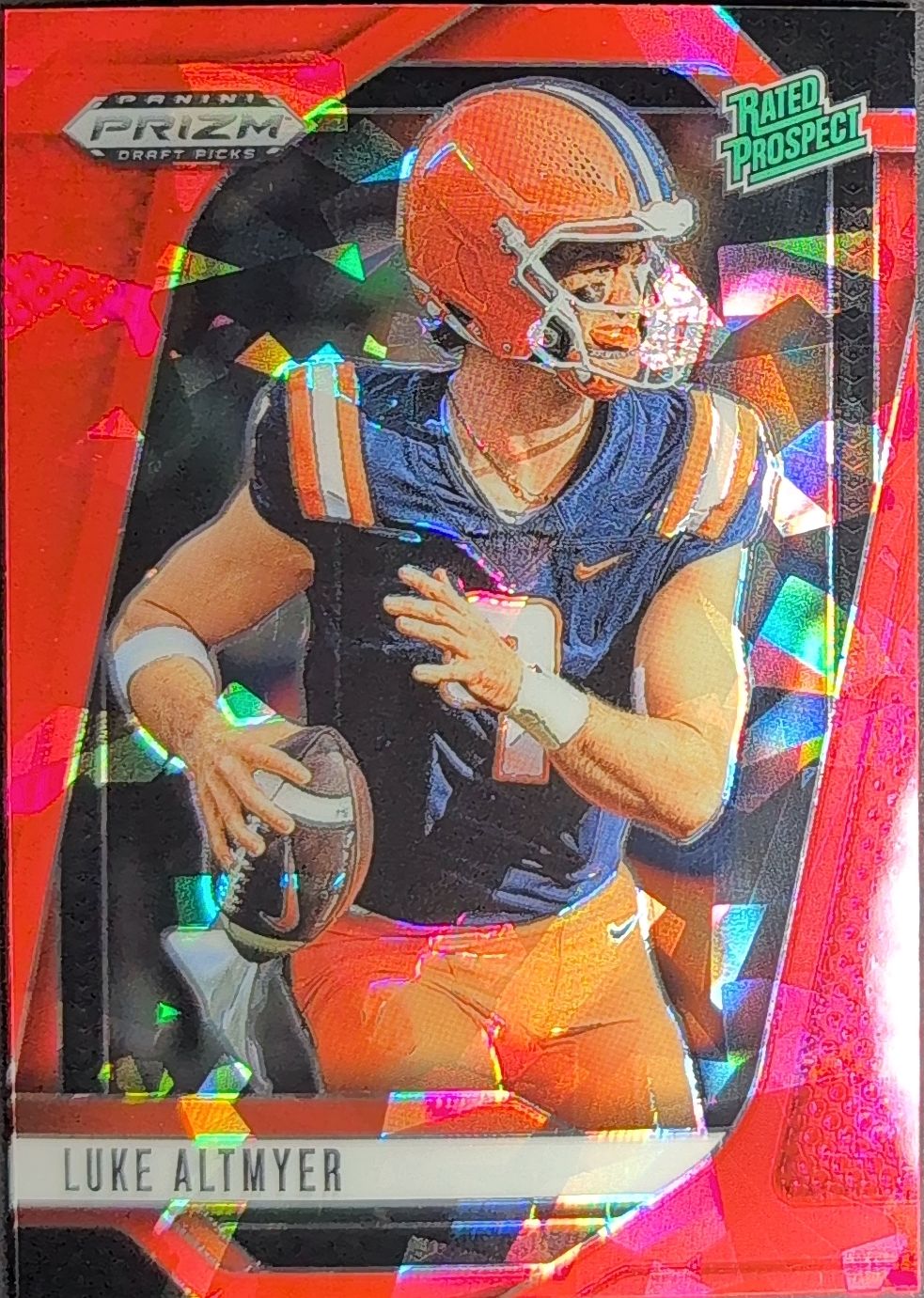 2025 Panini Prizm Draft Picks Luke Altmyer #156 Prizms Red Ice Illinois Fighting Illini front