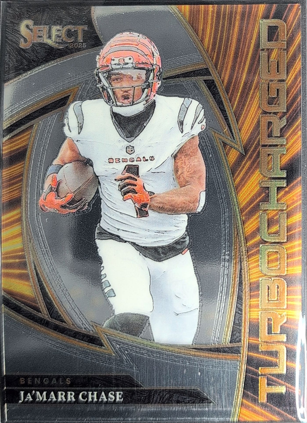 2025 Panini Select Ja'Marr Chase #15 Turbocharged Cincinnati Bengals front