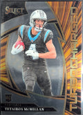 2025 Panini Select Tetairoa McMillan #22 Turbocharged Carolina Panthers front