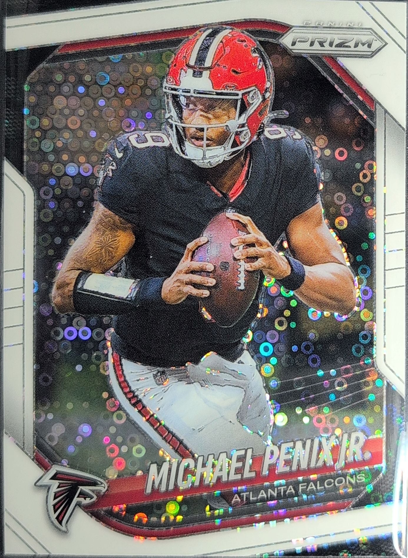 2025 Panini Prizm Michael Penix Jr. #56 White Disco Atlanta Falcons front