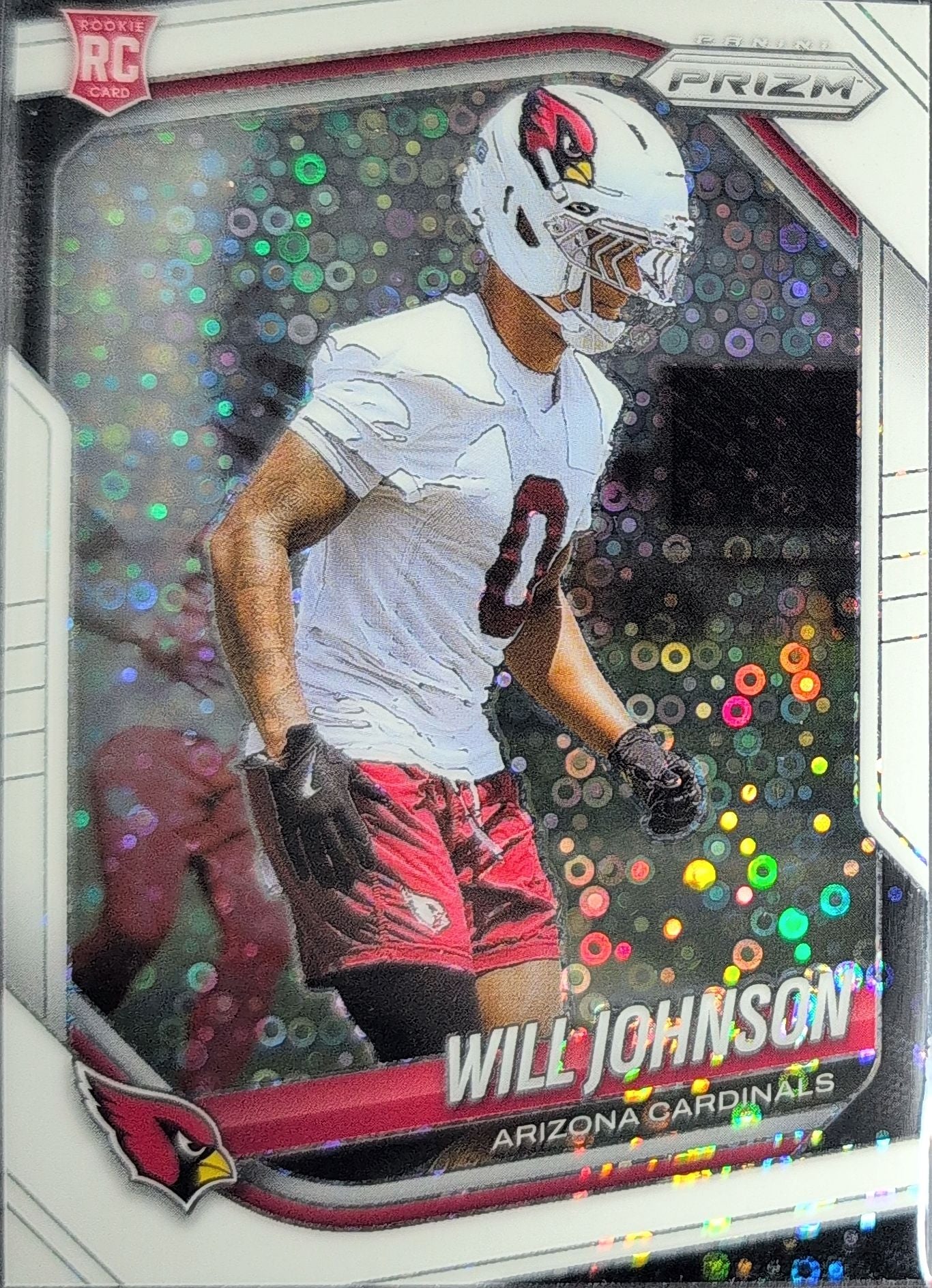 2025 Panini Prizm Will Johnson #370 White Disco Arizona Cardinals front