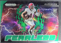 2025 Panini Prizm Draft Picks Jalen Milroe #F-JME Fearless Green Alabama Crimson Tide front