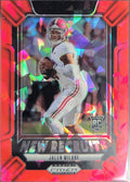 2025 Panini Prizm Draft Picks Jalen Milroe #7 New Recruits Red Ice Alabama Crimson Tide front