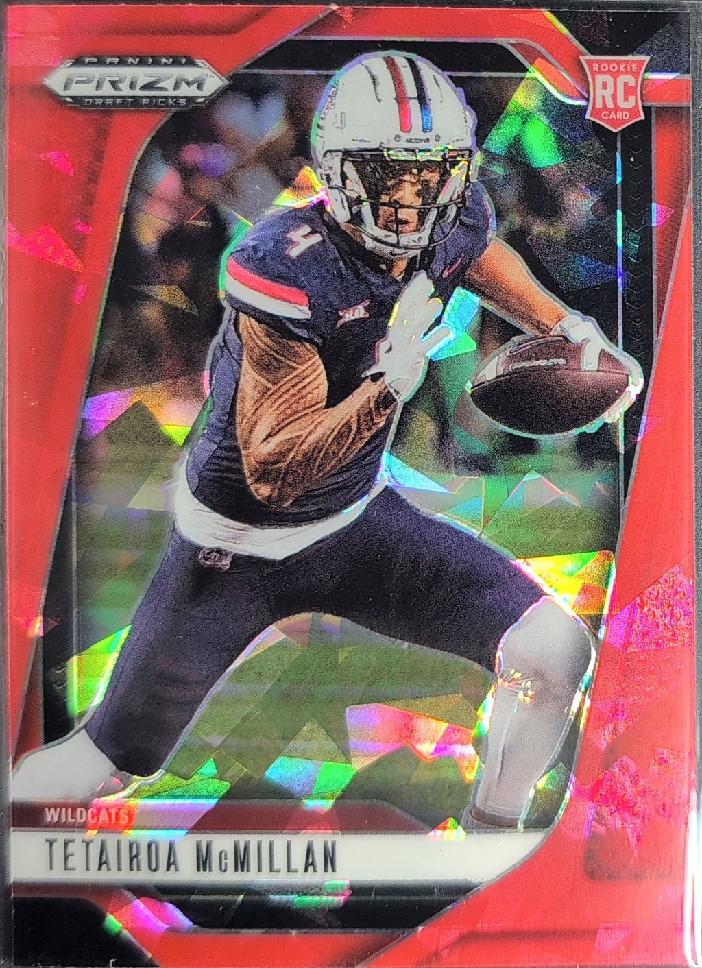 2025 Panini Prizm Draft Picks Tetairoa McMillan #8 Prizms Red Ice Arizona Wildcats front