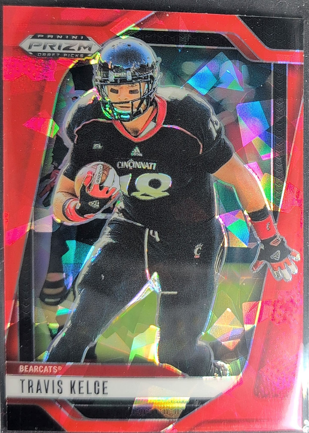 2025 Panini Prizm Draft Picks Travis Kelce #173 Prizms Red Ice Cincinnati Bearcats front