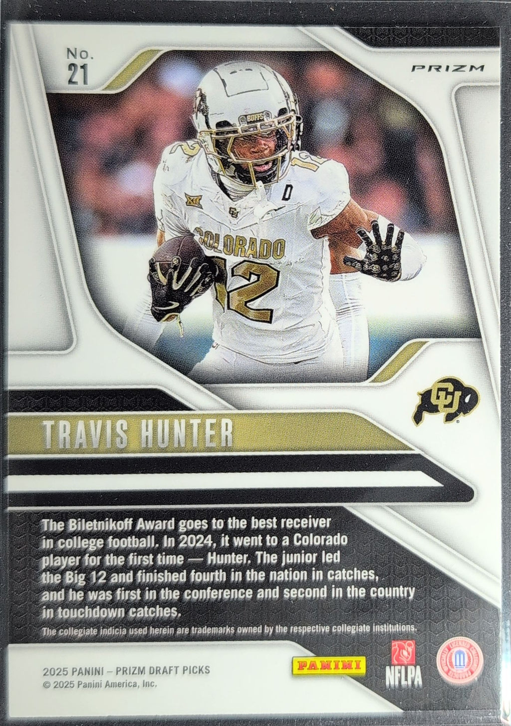 2025 Panini Prizm Draft Picks Travis Hunter #21 Prizms Red Ice Colorado Buffaloes back