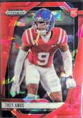 2025 Panini Prizm Draft Picks Trey Amos #89 Prizms Red Ice Ole Miss Rebels front