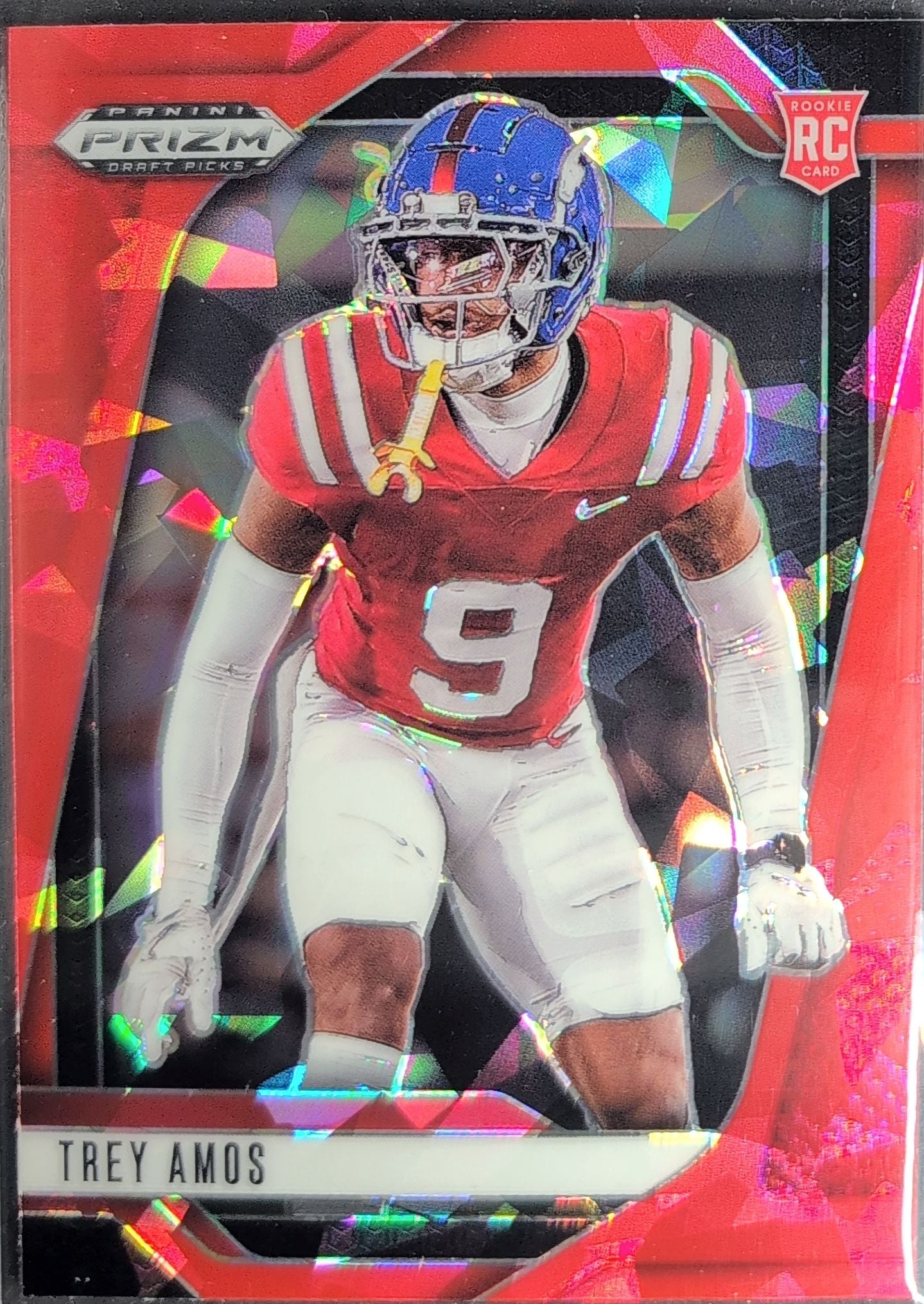 2025 Panini Prizm Draft Picks Trey Amos #89 Prizms Red Ice Ole Miss Rebels front
