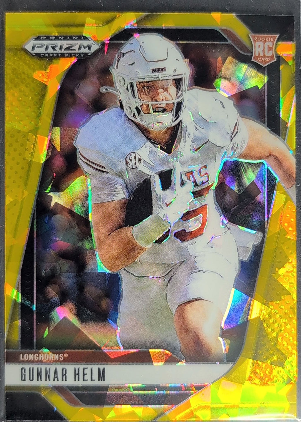 2025 Panini Prizm Draft Picks Gunnar Helm #128 Prizms Gold Ice Texas Longhorns front