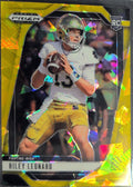 2025 Panini Prizm Draft Picks Riley Leonard #76 Prizms Gold Ice Notre Dame Fighting Irish front