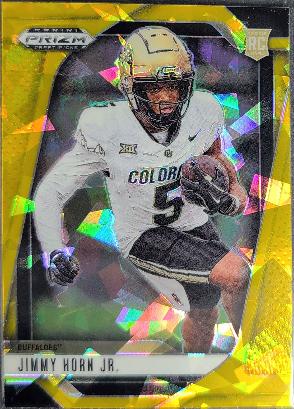 2025 Panini Prizm Draft Picks Jimmy Horn Jr. #22 Prizms Gold Ice Colorado Buffaloes front