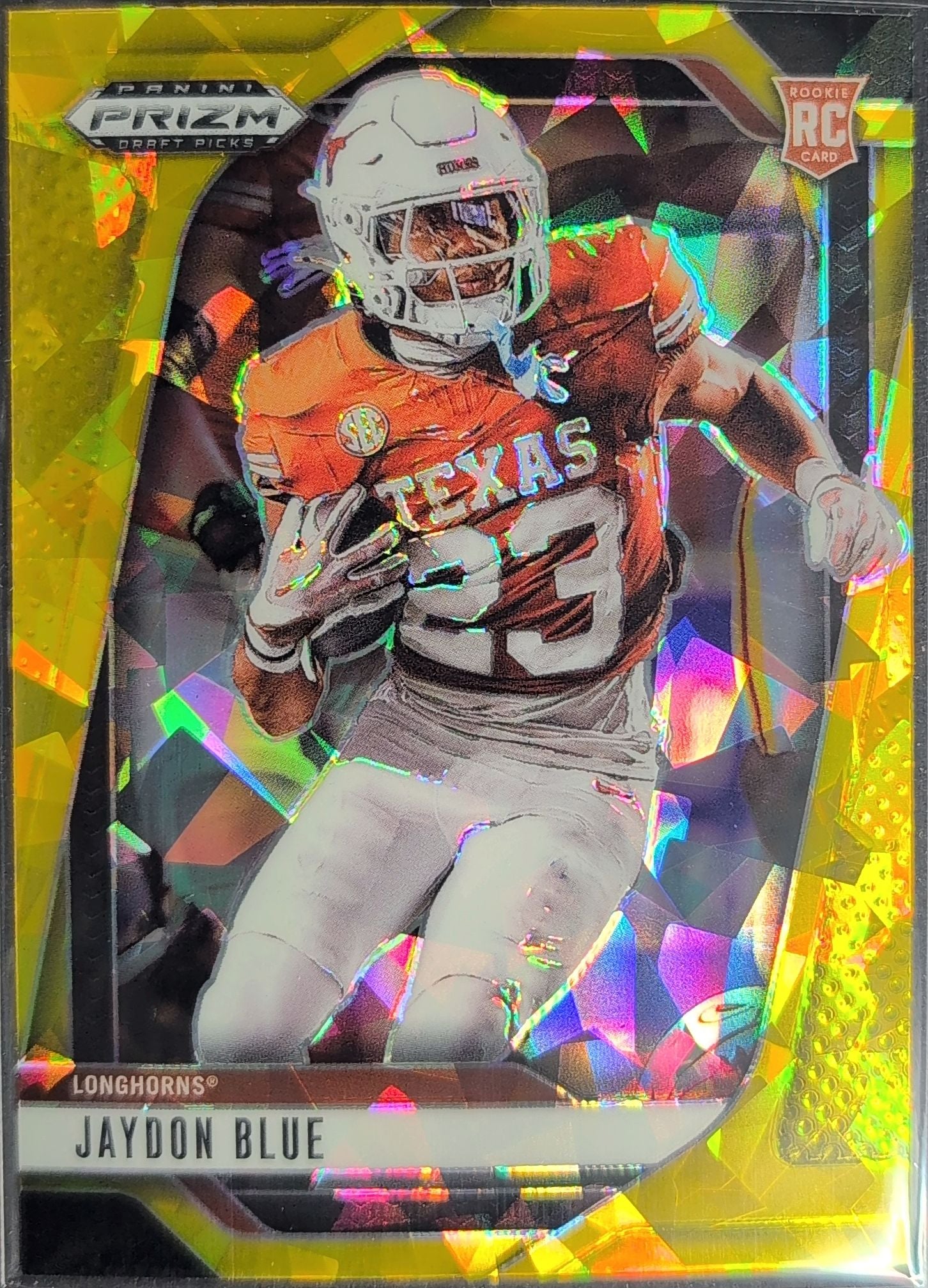 2025 Panini Prizm Draft Picks Jaydon Blue #127 Prizms Gold Ice Texas Longhorns front