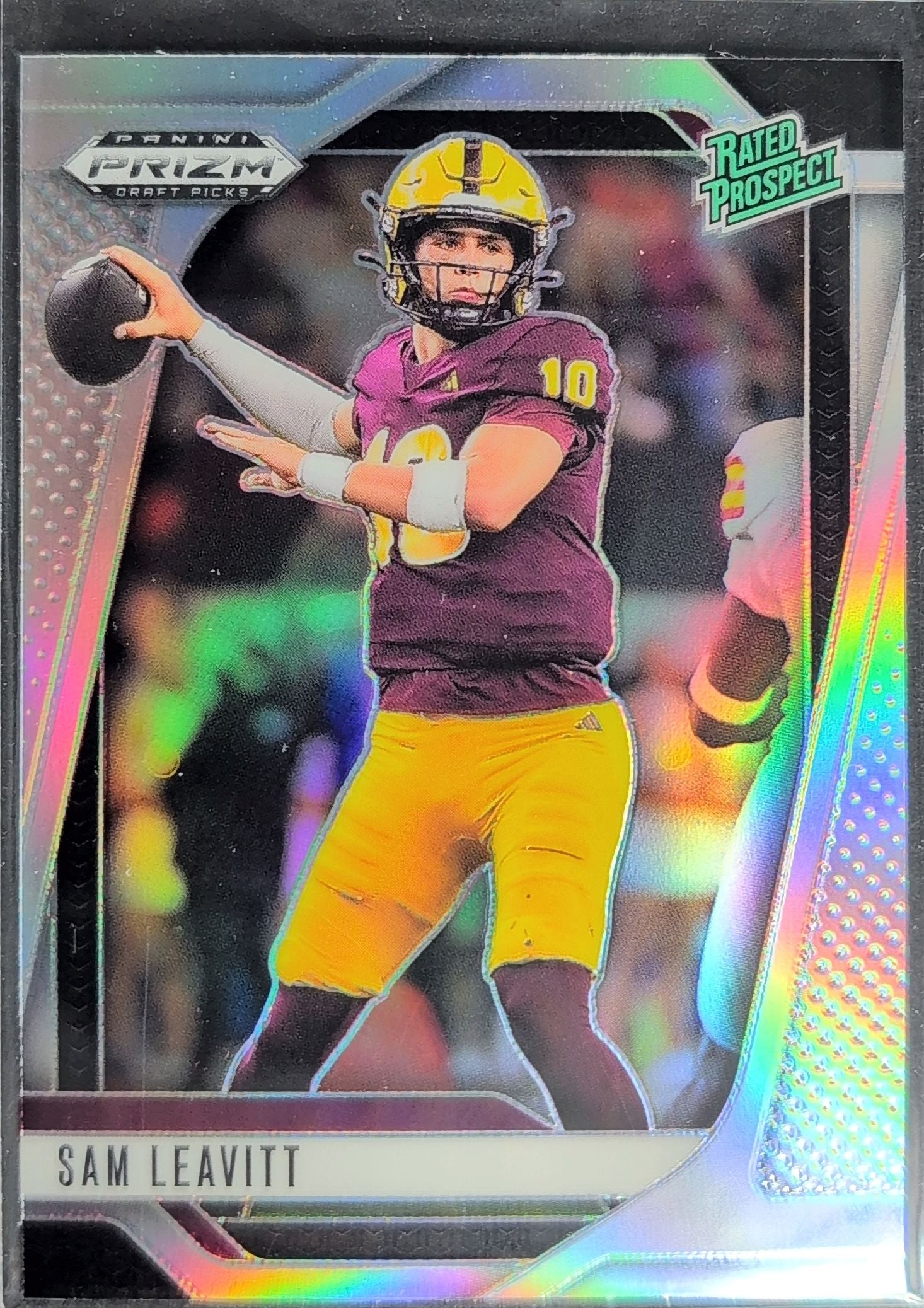 2025 Panini Prizm Draft Picks Sam Leavitt #6 Prizms Silver Arizona State Sun Devils front
