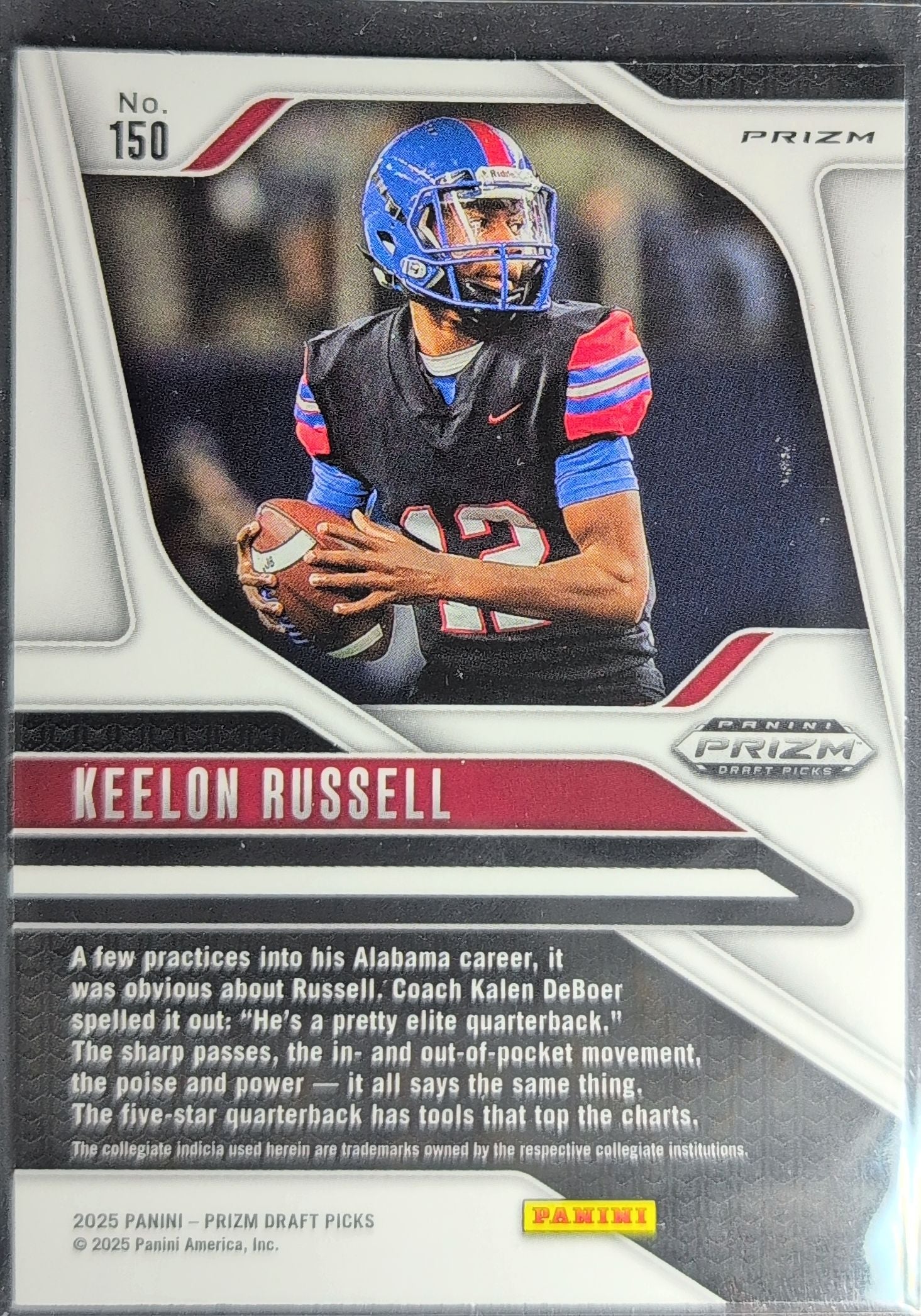 2025 Panini Prizm Draft Picks Keelon Russell #150 Prizms Silver Alabama Crimson Tide back