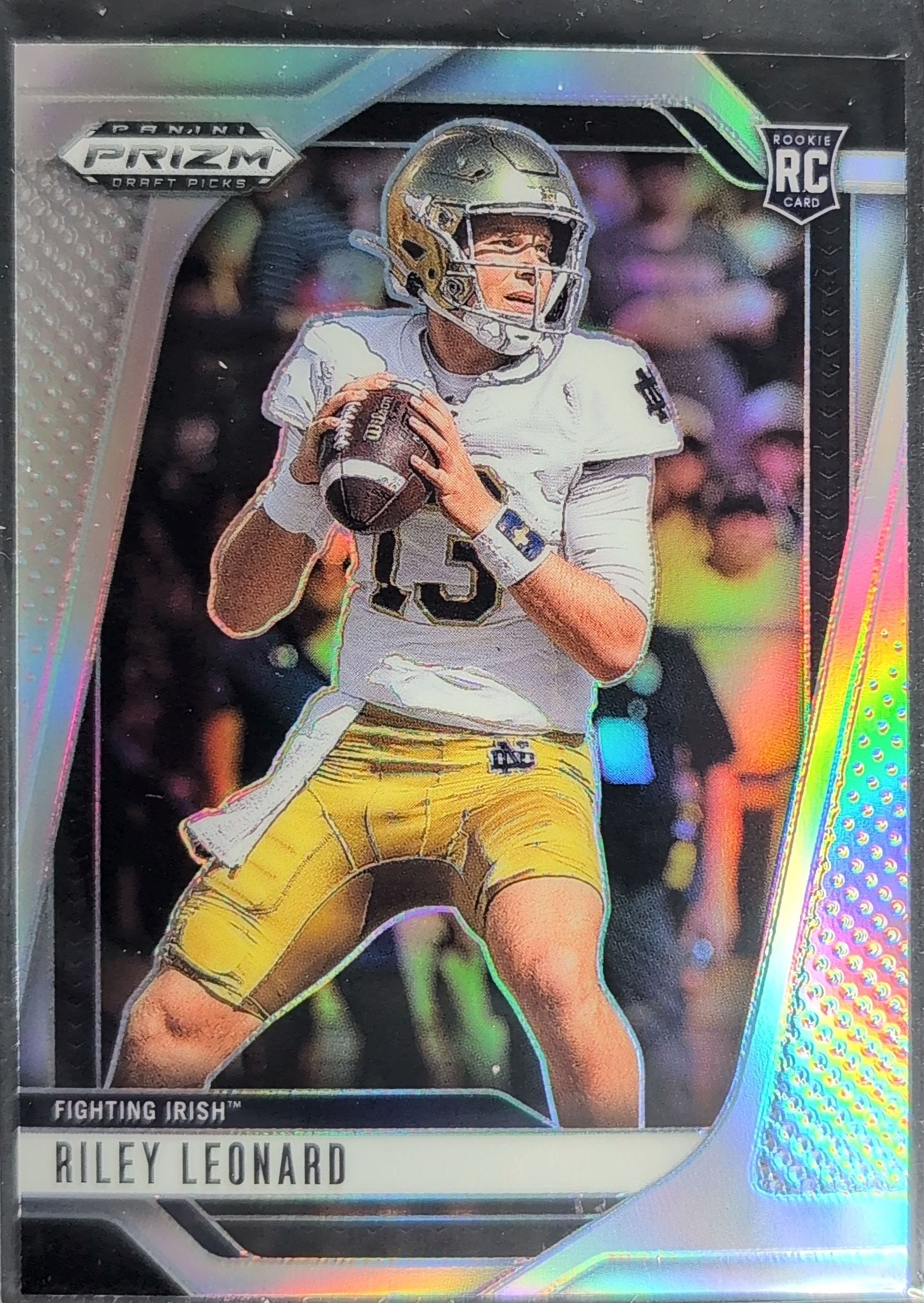 2025 Panini Prizm Draft Picks Riley Leonard #76 Prizms Silver Notre Dame Fighting Irish front