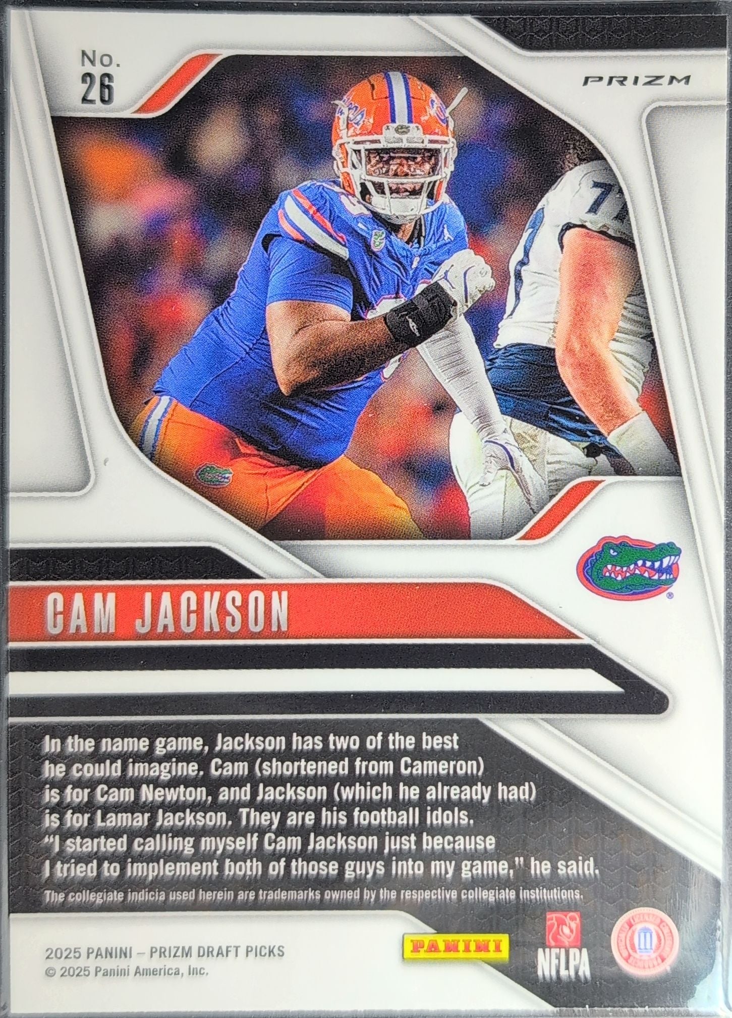 2025 Panini Prizm Draft Picks Cam Jackson #26 Prizms Silver Florida Gators back