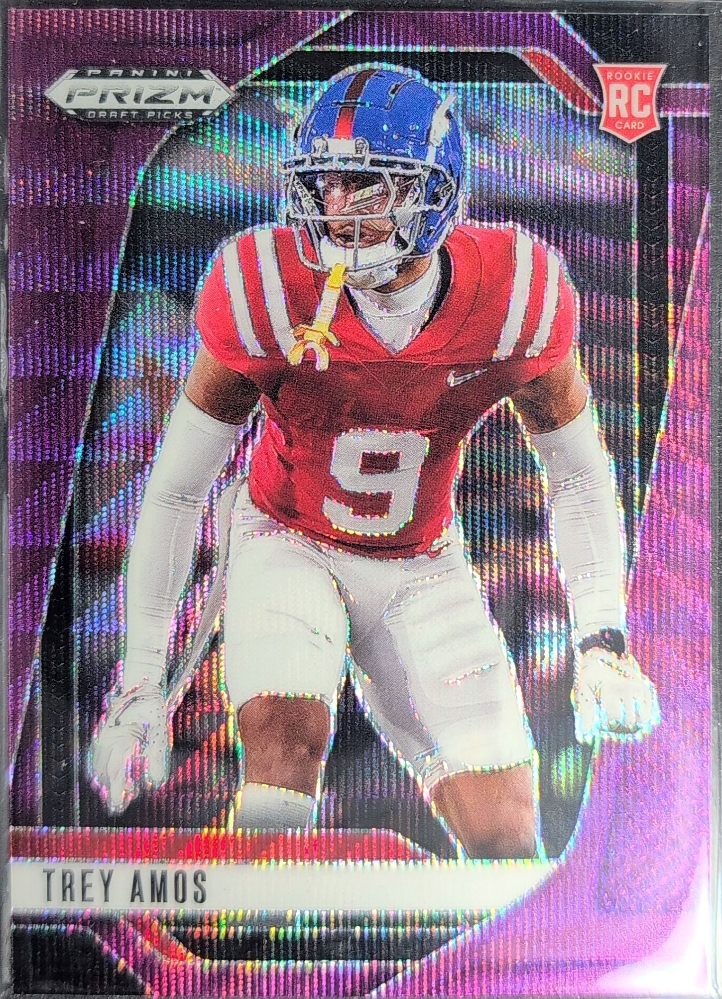 2025 Panini Prizm Draft Picks Trey Amos #89 Prizms Purple Wave Ole Miss Rebels front