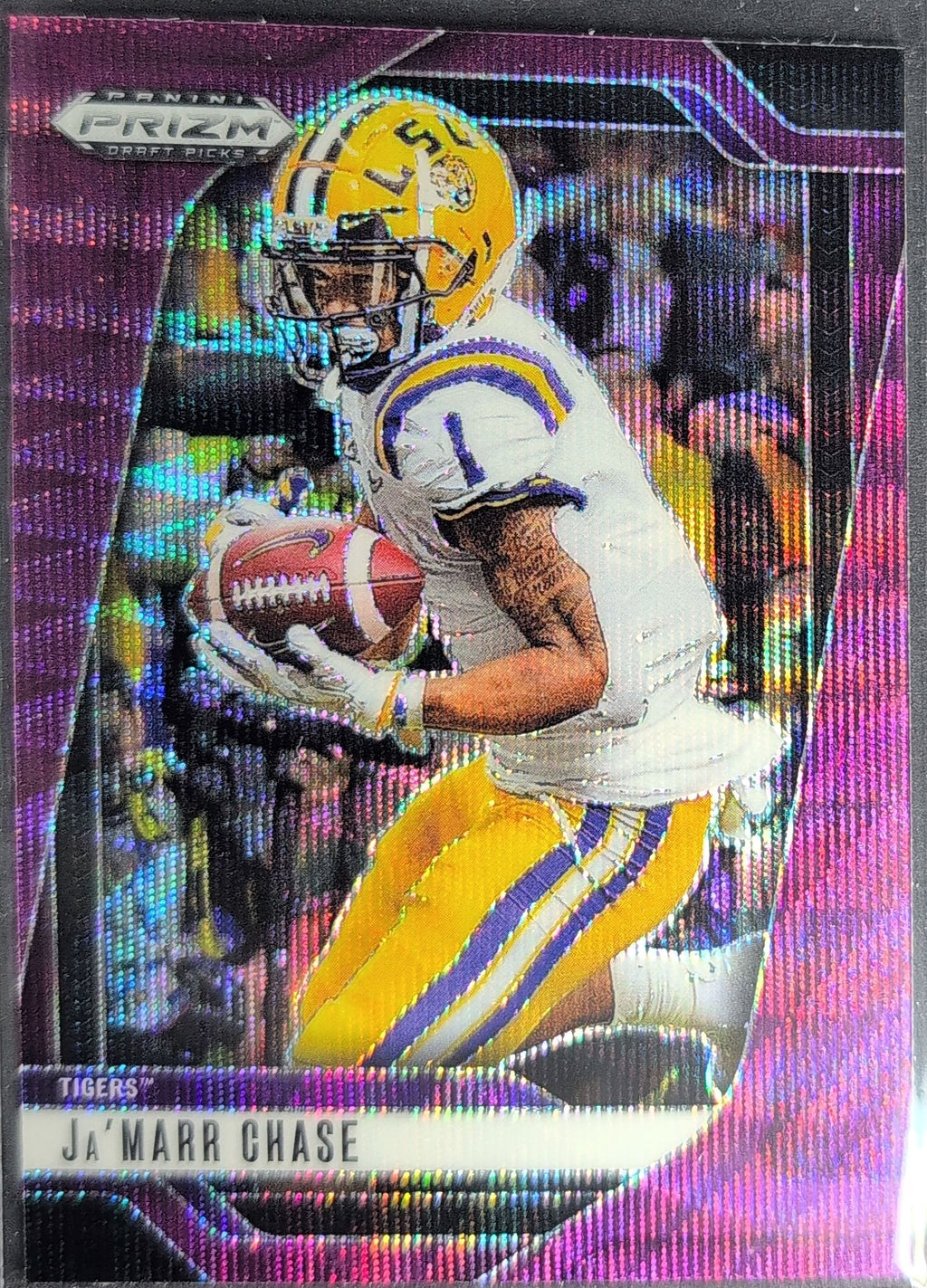 2025 Panini Prizm Draft Picks Ja'Marr Chase #180 Prizms Purple Wave LSU Tigers front