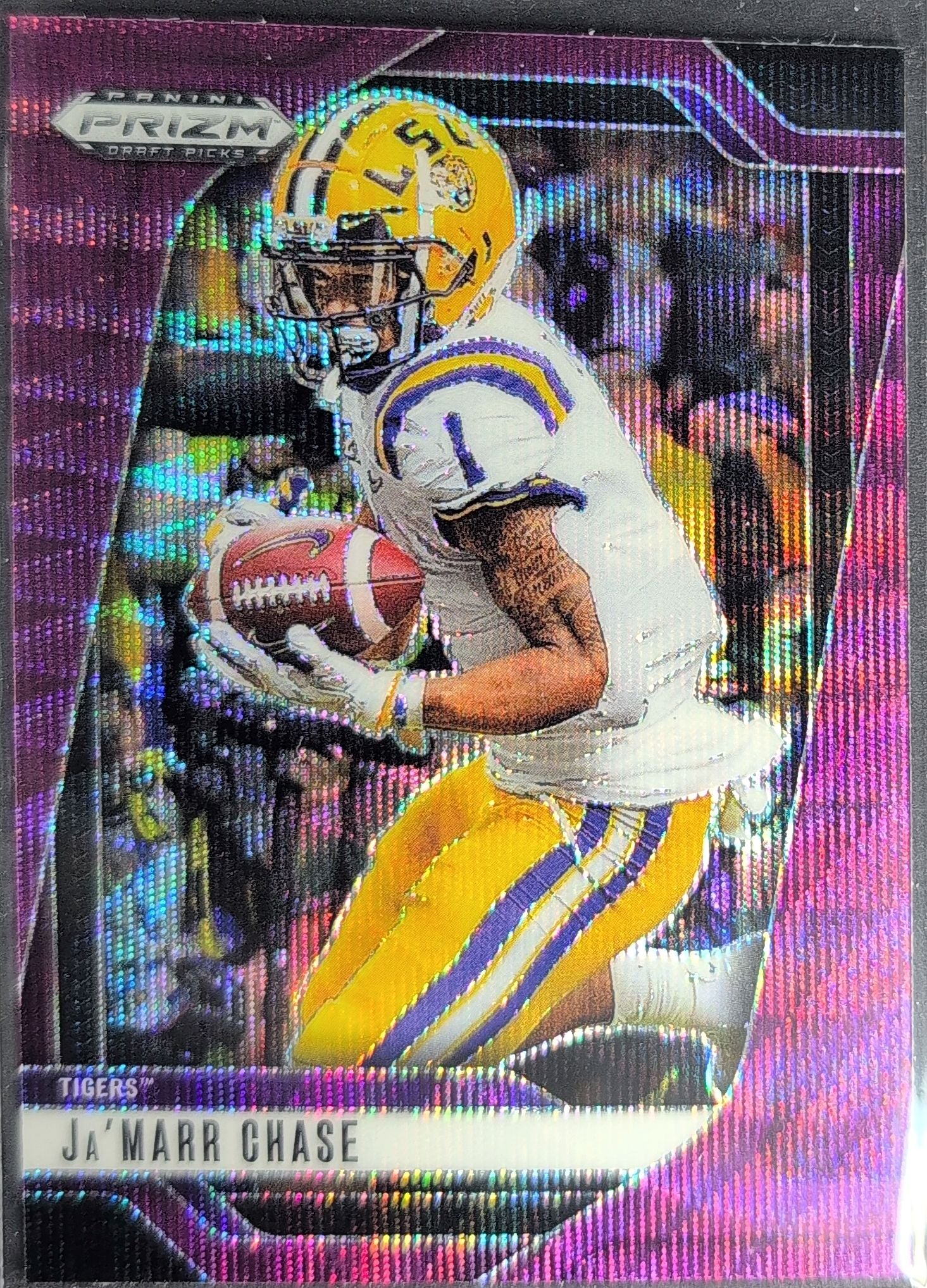 2025 Panini Prizm Draft Picks Ja'Marr Chase #180 Prizms Purple Wave LSU Tigers front
