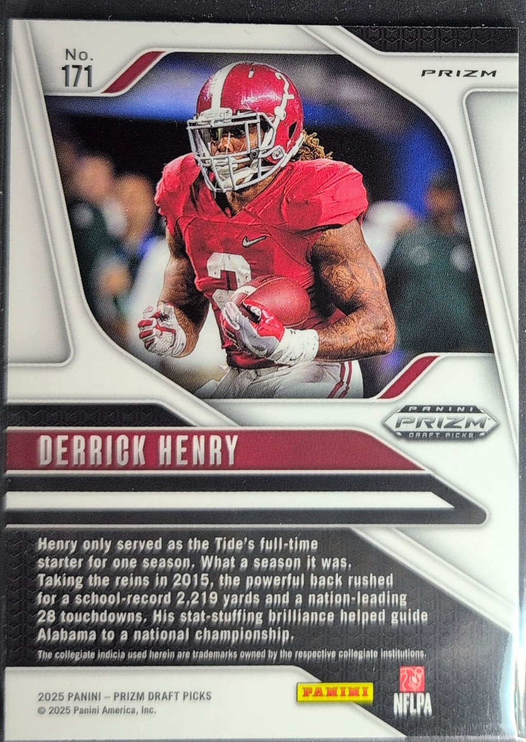 2025 Panini Prizm Draft Picks Derrick Henry #171 Prizms Purple Wave Alabama Crimson Tide back