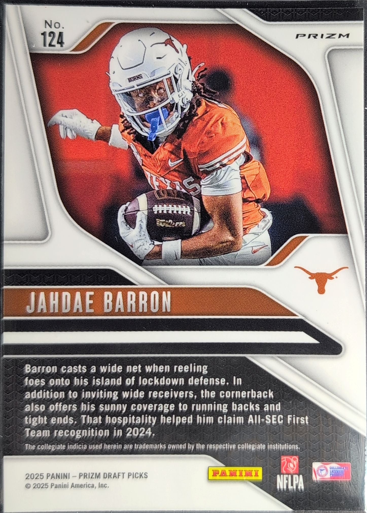 2025 Panini Prizm Draft Picks Jahdae Barron #124 Prizms Green Texas Longhorns back