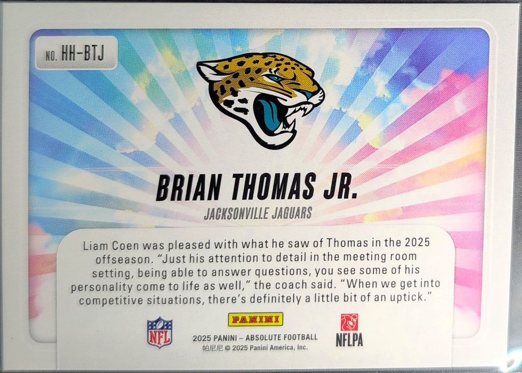 2025 Panini Absolute Brian Thomas Jr. #HH-BTJ Hog Heaven Jacksonville Jaguars back