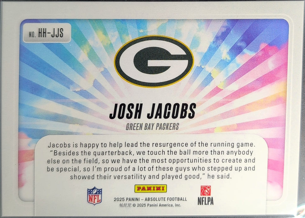 2025 Panini Absolute Josh Jacobs #HH-JJS Hog Heaven Green Bay Packers back