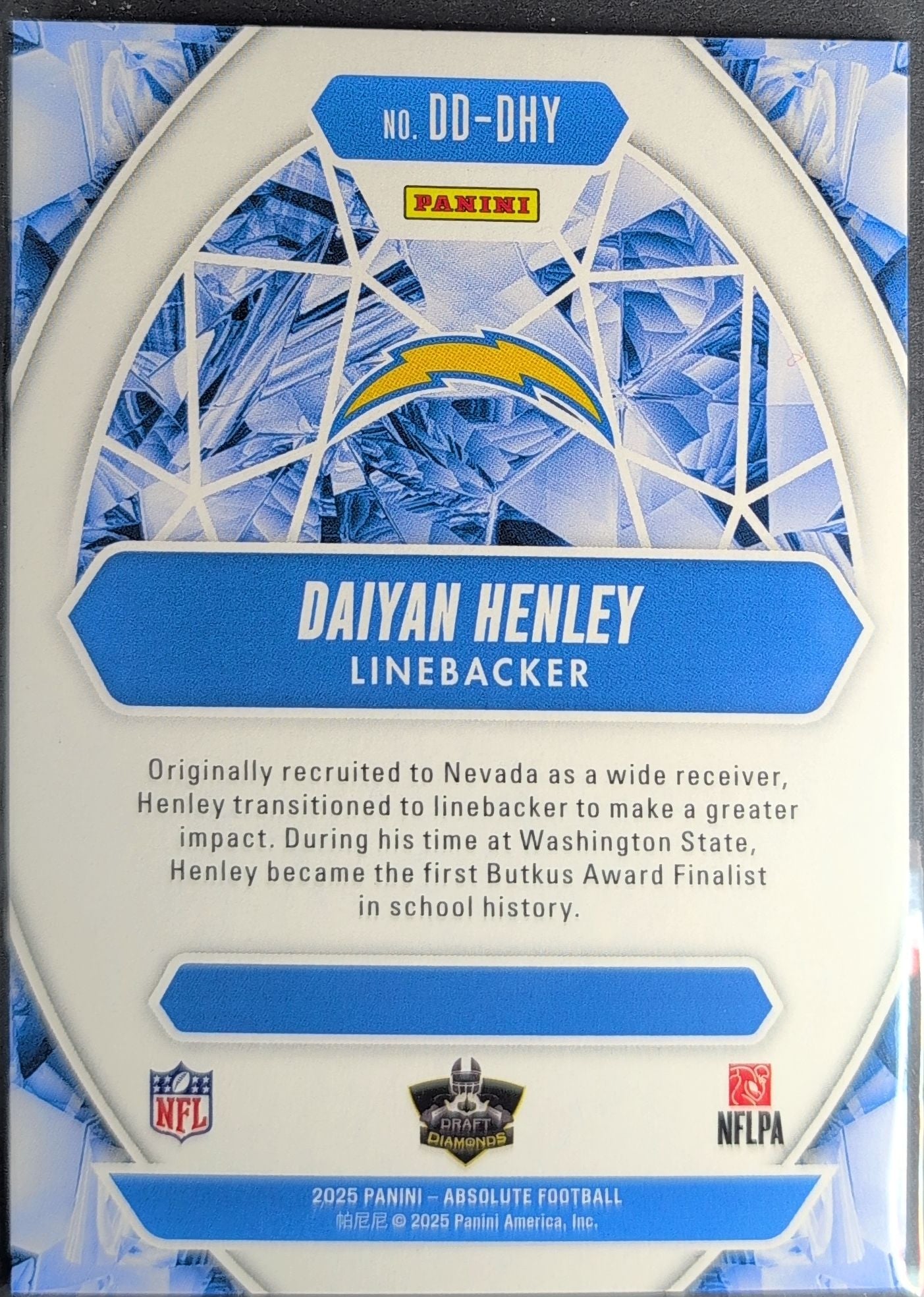2025 Panini Absolute Daiyan Henley #DD-DHY Draft Diamonds Los Angeles Chargers back