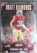 2025 Panini Absolute Deommodore Lenoir #DD-DLR Draft Diamonds San Francisco 49ers front
