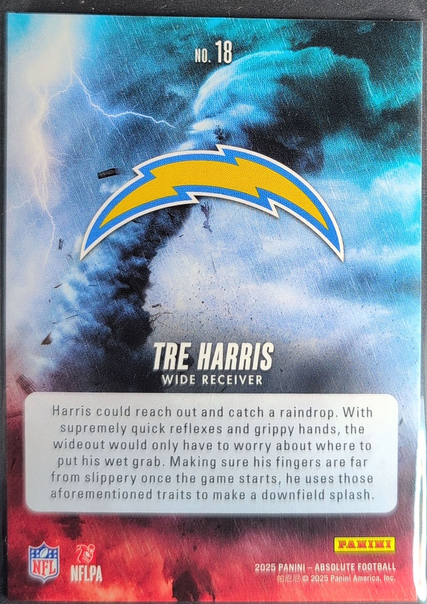 2025 Panini Absolute Tre Harris #18 By Storm Los Angeles Chargers back