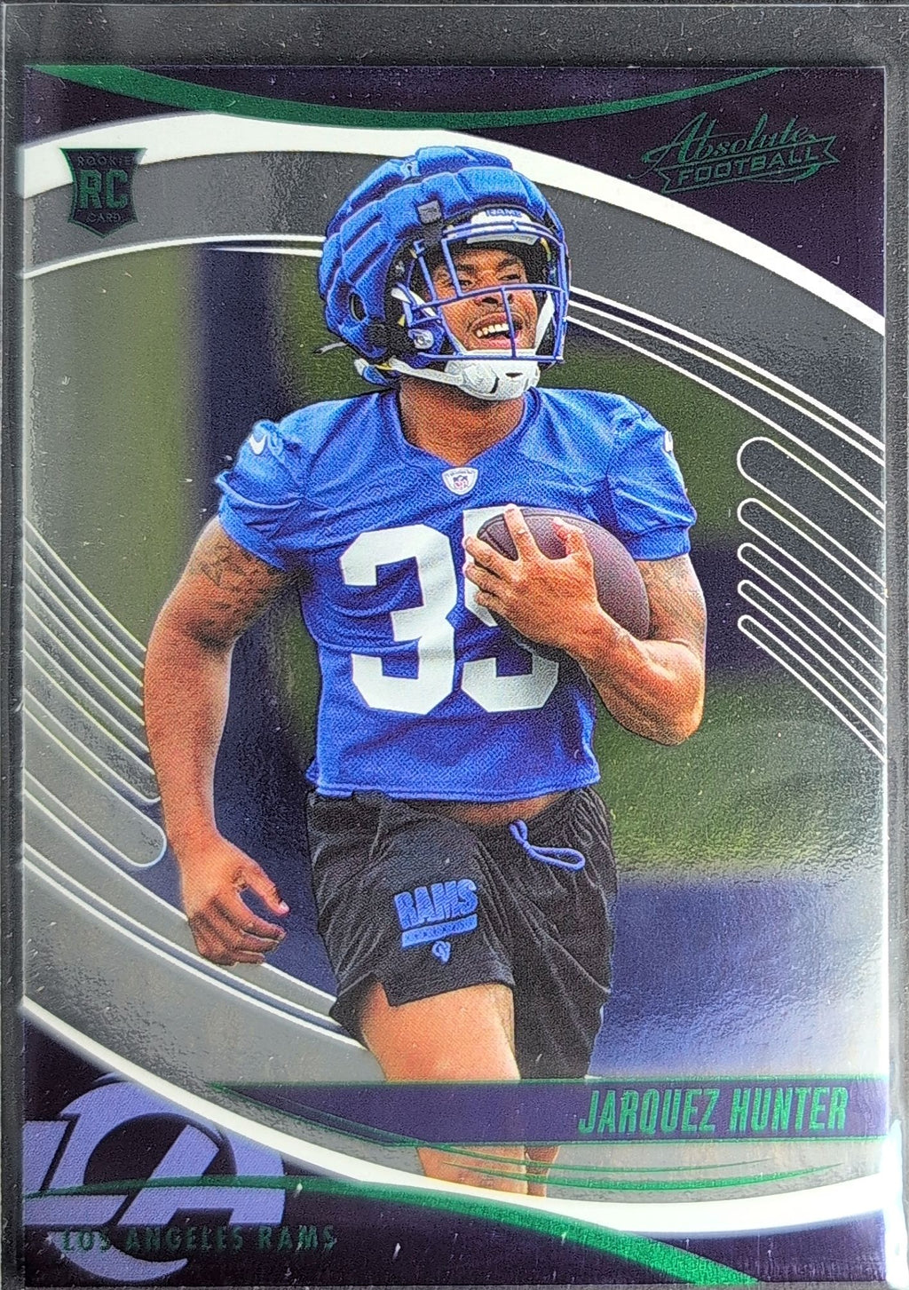 2025 Panini Absolute Jarquez Hunter #136 Green RC Los Angeles Rams front