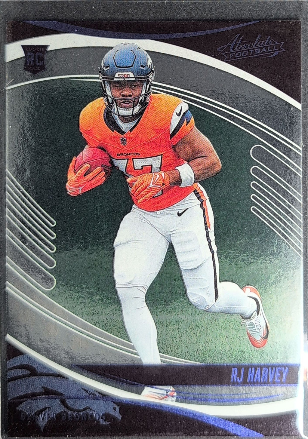 2025 Panini Absolute RJ Harvey #173 Purple RC Denver Broncos front