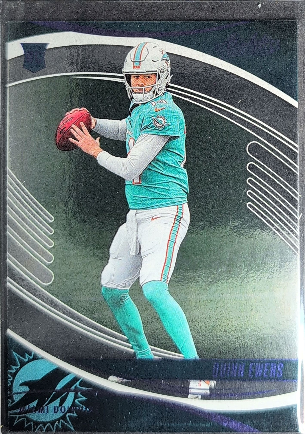 Quinn Ewers 2025 Panini Absolute #170 Purple Rookie RC Miami Dolphins - front image