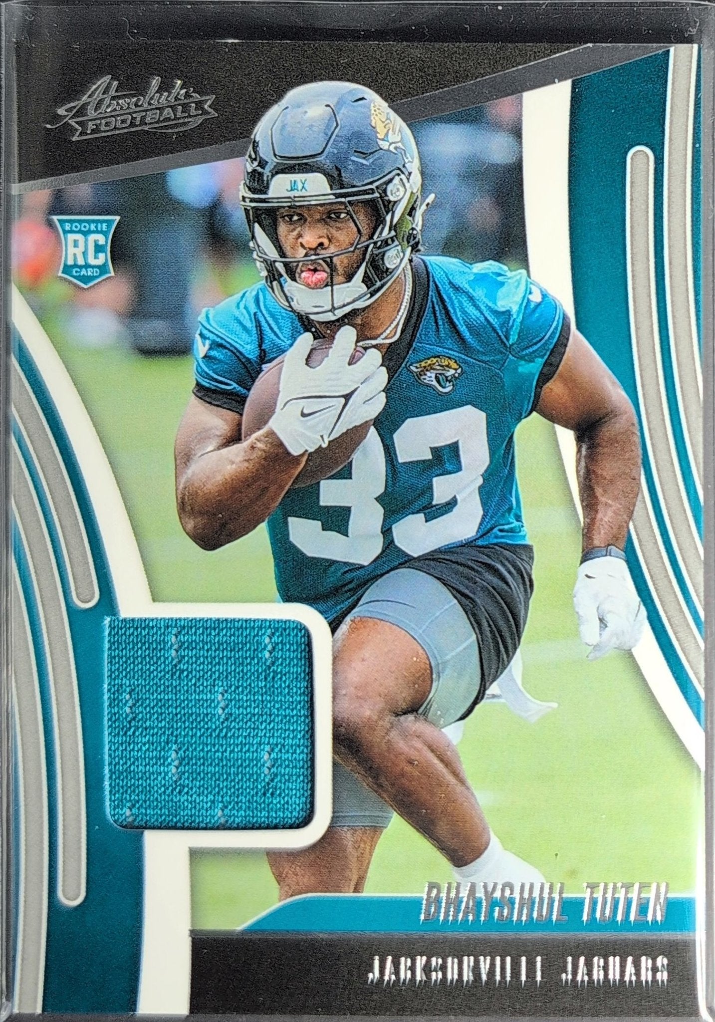 Bhayshul Tuten 2025 Panini Absolute #ARM-BTN Absolute Rookie Materials Jacksonville Jaguars - front image