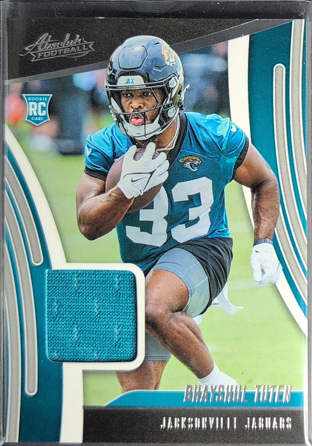 2025 Panini Absolute Bhayshul Tuten #ARM-BTN Absolute Rookie Materials MEM Jacksonville Jaguars front