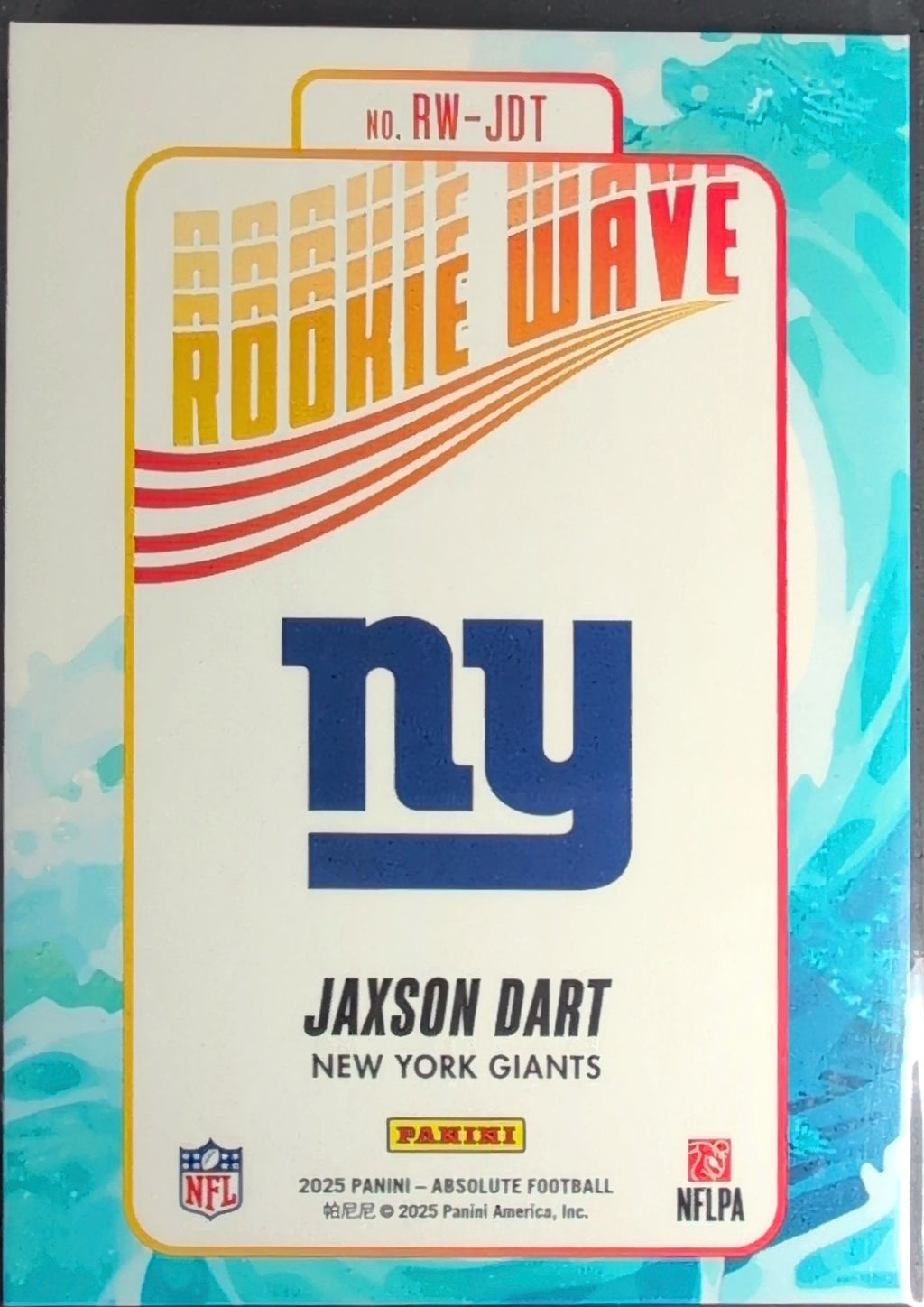 2025 Panini Absolute Jaxson Dart #RW-JDT Rookie Wave New York Giants back