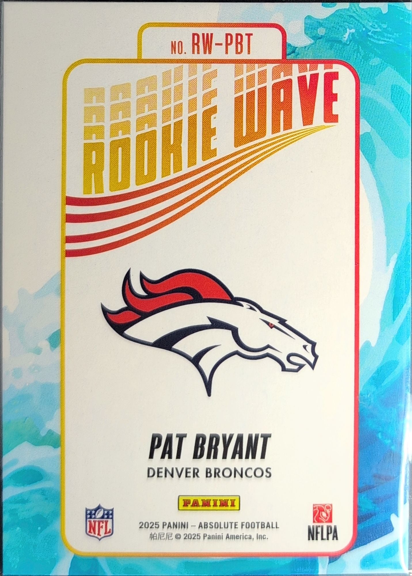 2025 Panini Absolute Pat Bryant #RW-PBT Rookie Wave Denver Broncos back